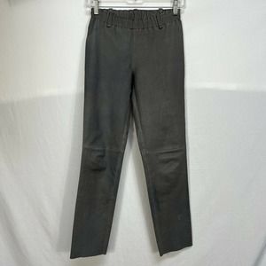 STOULS Gray leather pull on pants Small